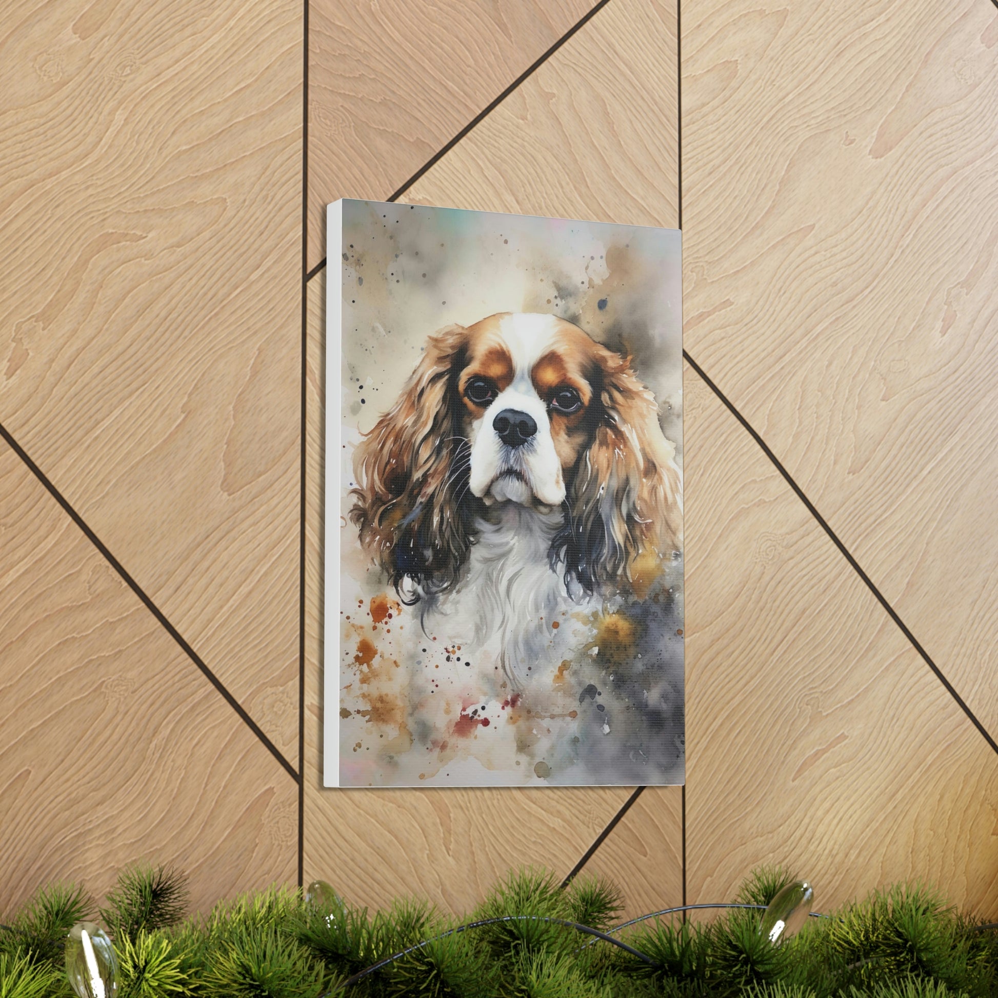 Tan Cavalier dog Canvas
