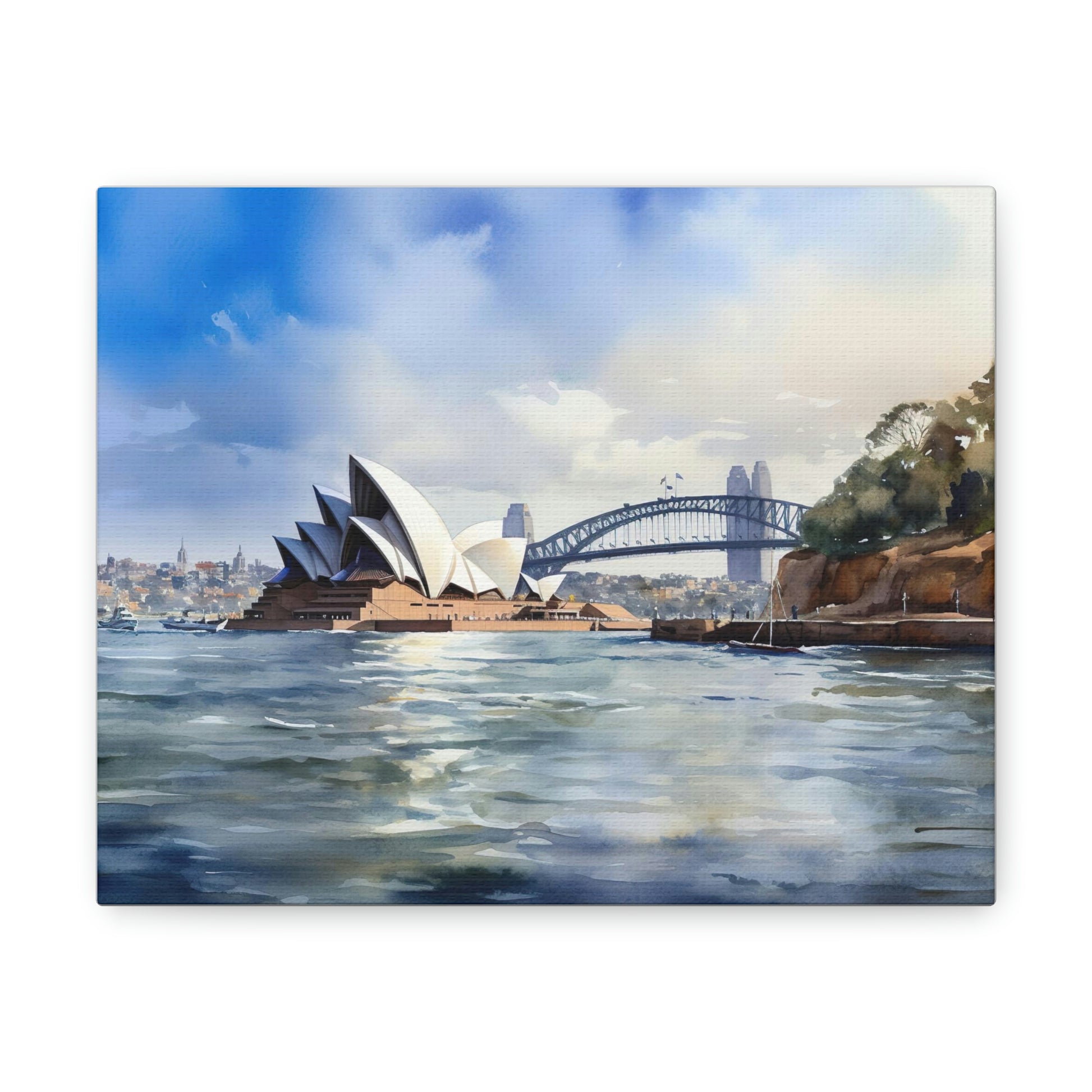 Gray Sydney's Radiance: Panoramic Cityscape and Harbor Delights - Canvas Print