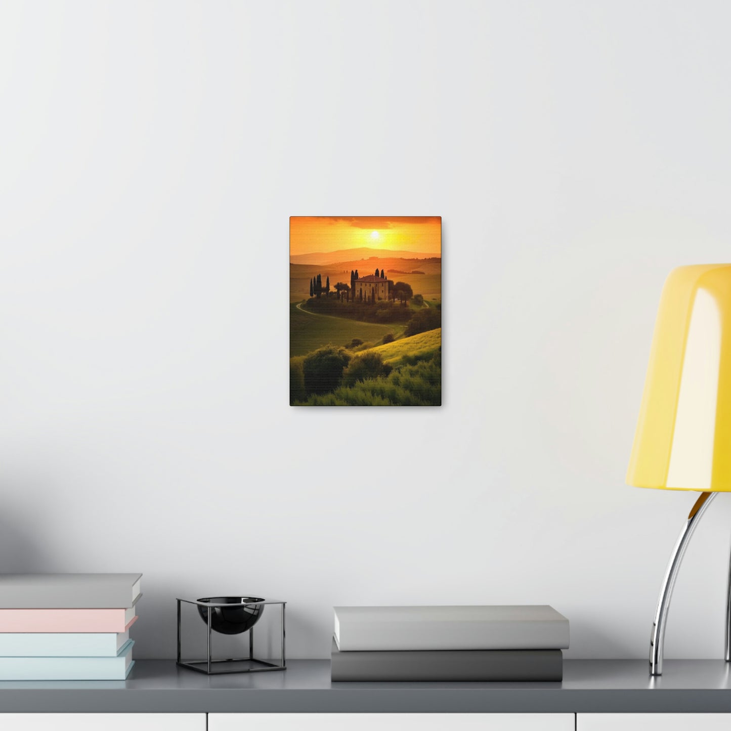Light Gray Tuscan Sunset: Canvas Print for Landscape Lovers