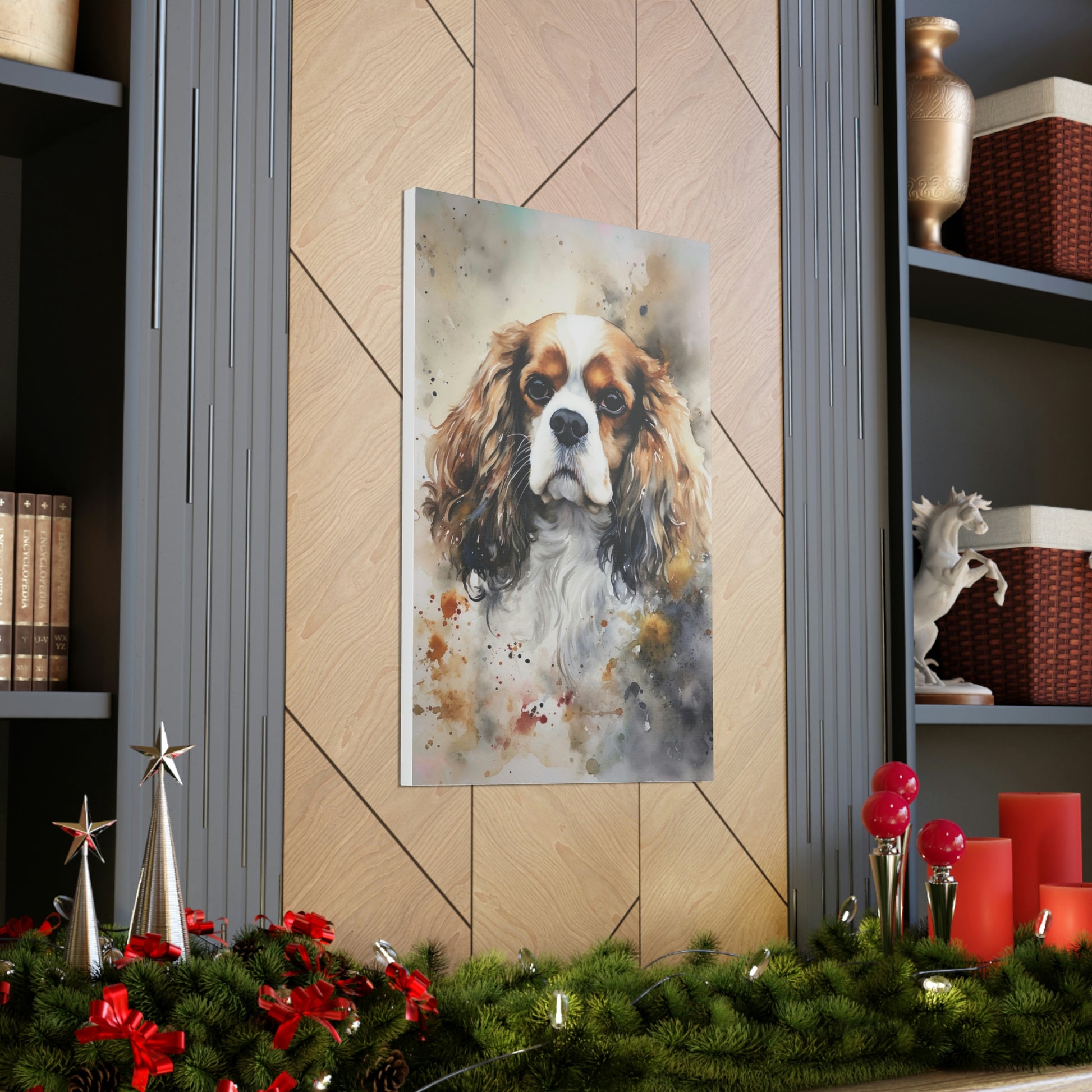 Dim Gray Cavalier dog Canvas