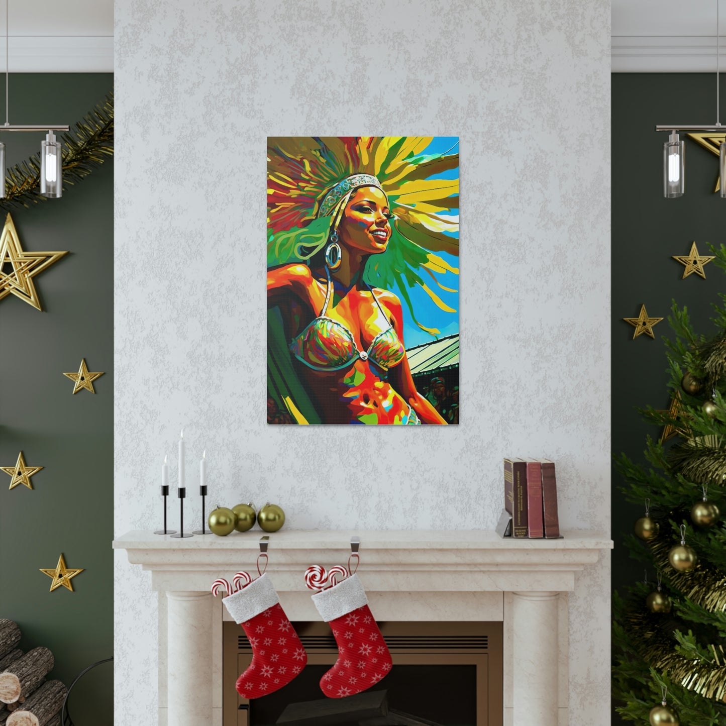 Gray Vibrant Celebration: Carnival in Rio Canvas Print