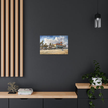 Dark Slate Gray Venice Vibes: Bohemian Beachfront and Colorful Sunsets - Canvas Print